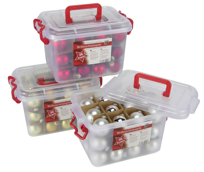 Weihnachtskugeln, Glas, 36Stück