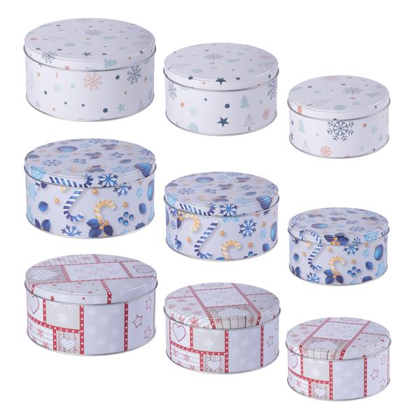 Weihnachts-Keksdosen, rund