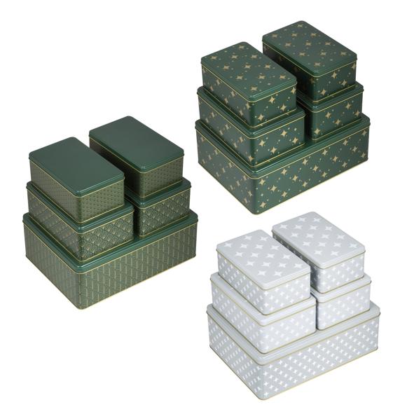 Keksdosen, rechteckig, 5er Set