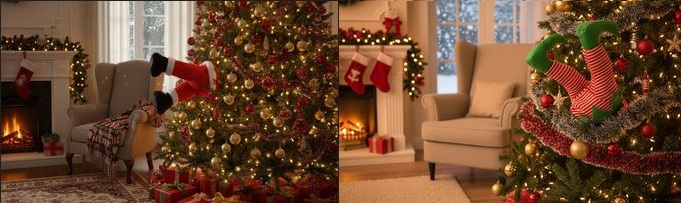 Bewegliche Beine Weihnachtsbaum, sortiert