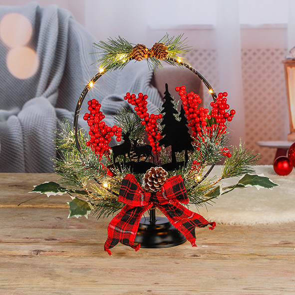 Weihnachtsdekokranz stehend