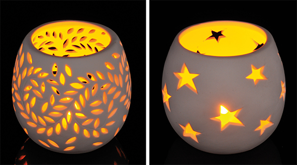 LED Windlicht aus Keramik