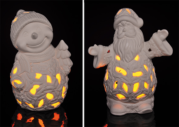 LED Windlicht aus Keramik