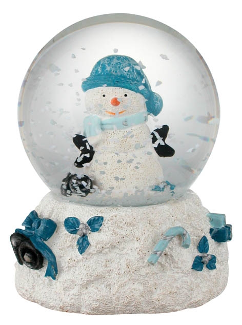 Schneekugel aus Glas mit einem Standfuss