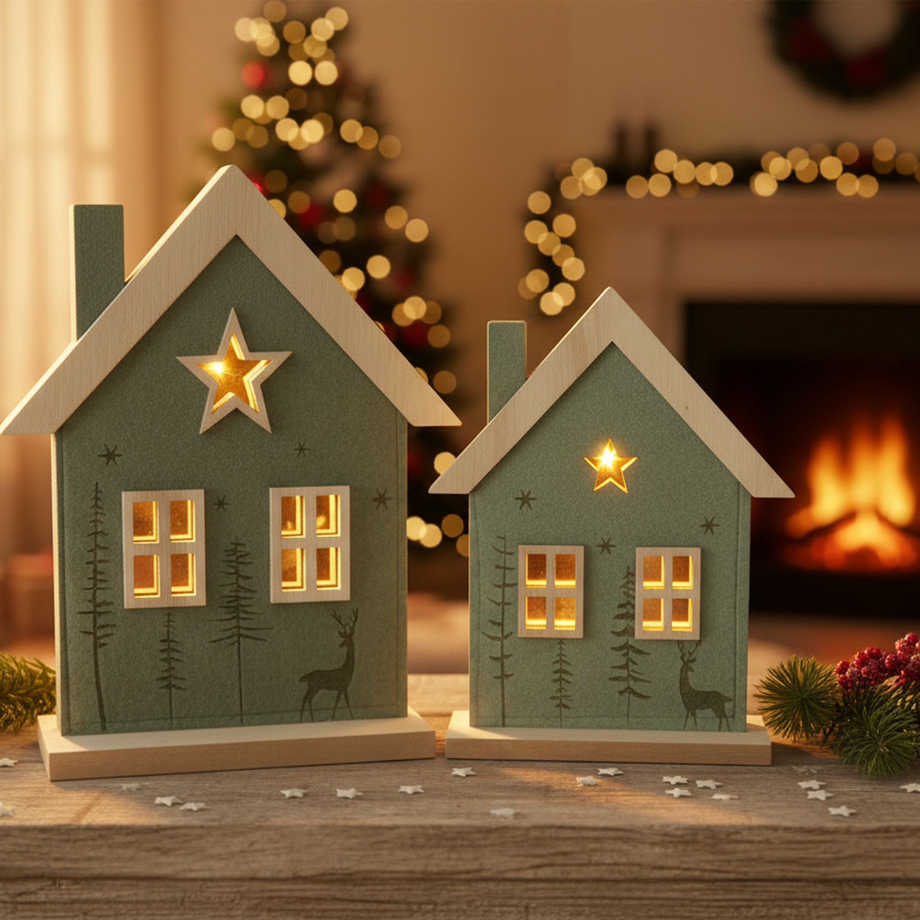 Weihnachtsdeko, Haus "Wald-Idylle"