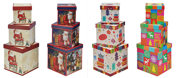 Geschenkboxen, eckig, 3er Set