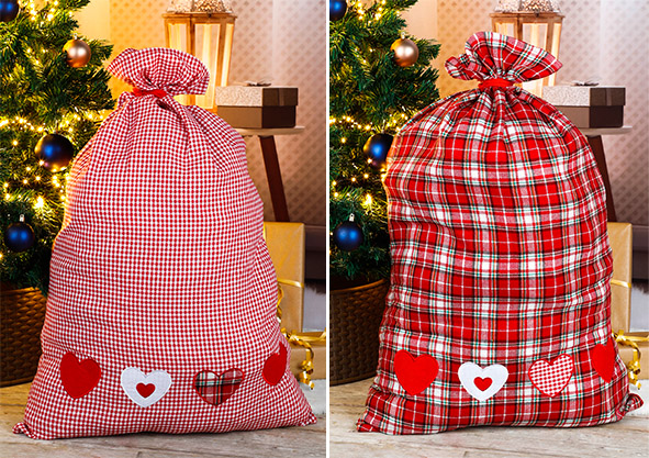 Geschenkebeutel, rot kariert