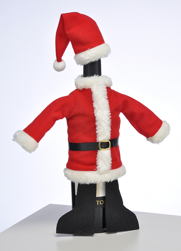 2-tlg. Flaschen-Deko Weihnachtsmann