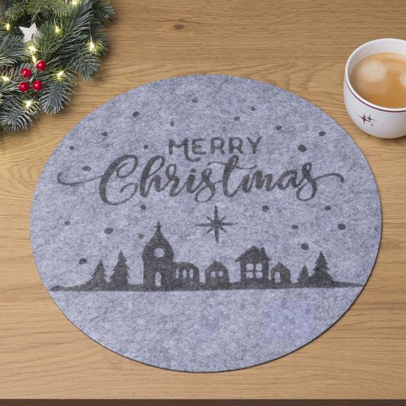 Filzmatte im Weihnachtsdesign, anthrazit