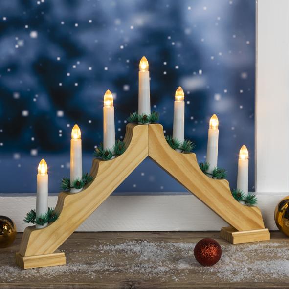 Lichterbogen mit 7 LEDs - Kerzen + Timer