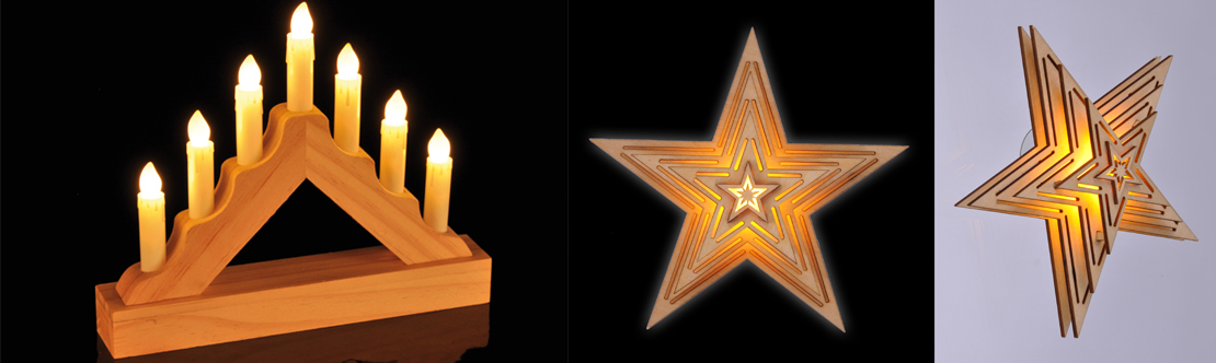 Beleuchtete Weihnachtsdekoration aus