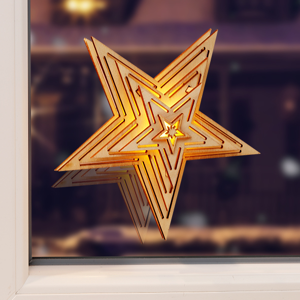 Stern mit 1 warm weißen LEDs