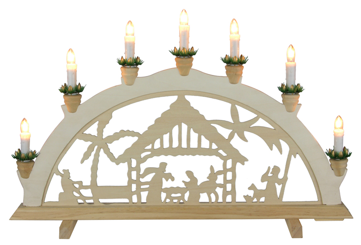 Lichterbogen mit 7 Kerzen aus Holz
