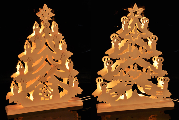 Lichterpyramide aus Holz