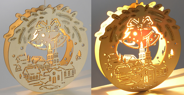 Holz-Silhouette im weihnachtlichem