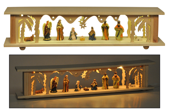 Weihnachtsdekolandschaft aus Holz