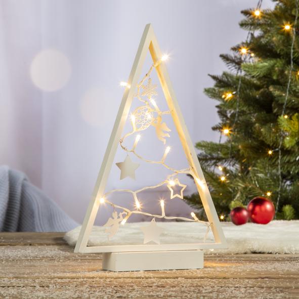 Beleuchtete Baumsilhouette, 15 warm weißen LEDs