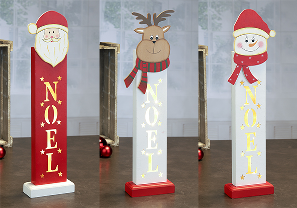 LED Deko Holzsäule ca. 45 cm