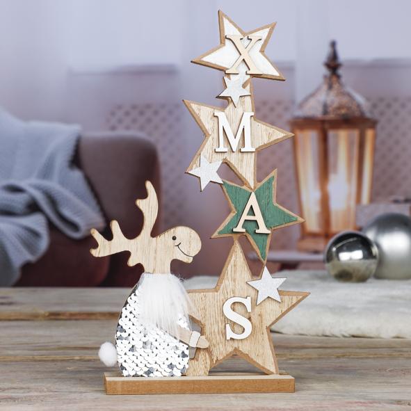 Holzdekoration "Rentier"