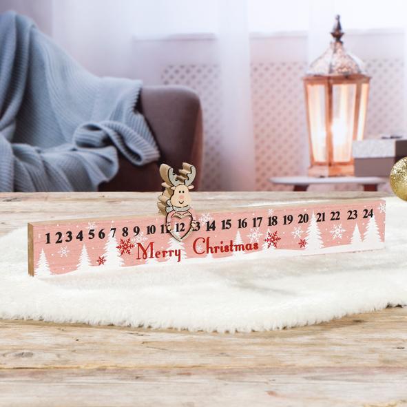 Holzkalender in Weihnachtsoptik
