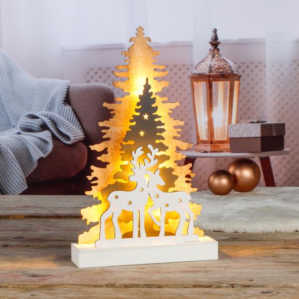 Weihnachtsbaumsilhouette mit 12 LEDs