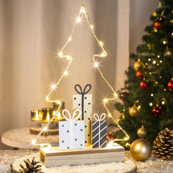 Weihnachtsdeko, Tanne mit Geschenken