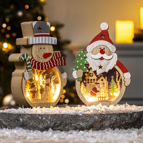 LED-Weihnachts-Holzdekoration