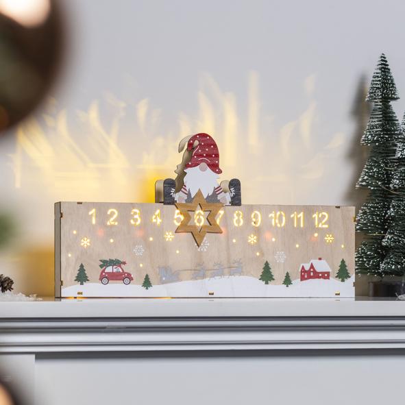 LED-Weihnachtskalender aus Holz