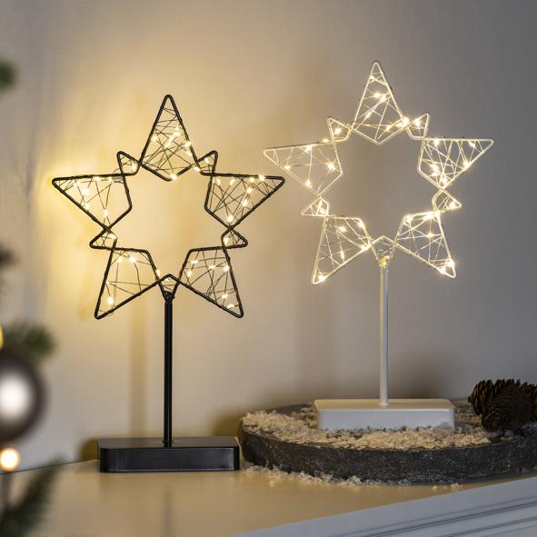 Metall-Stern mit 40 warm weißen LEDs