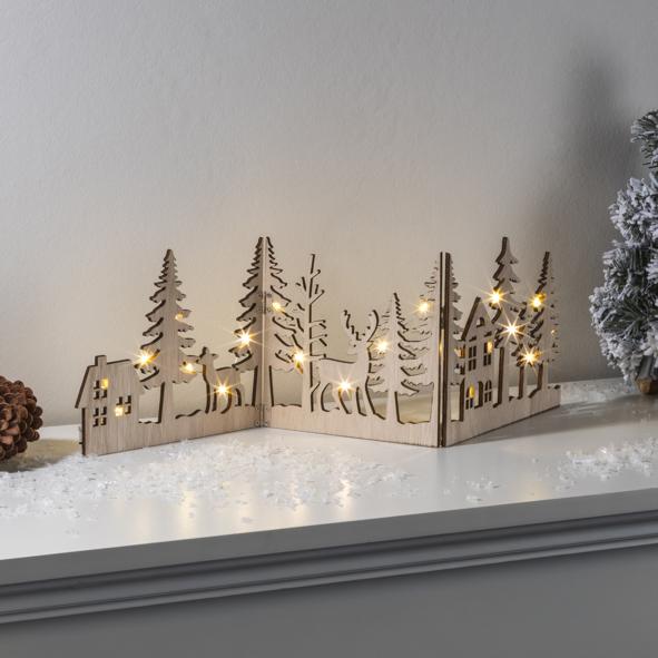 Winterpanorama aus Holz, faltbar