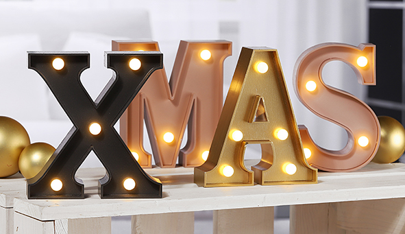 LED Deko-Schriftzug "XMAS"