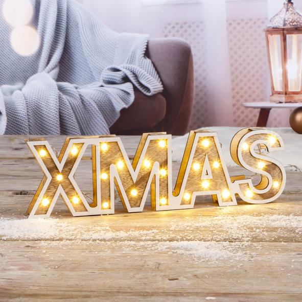 LED Deko-Schriftzug "XMAS"