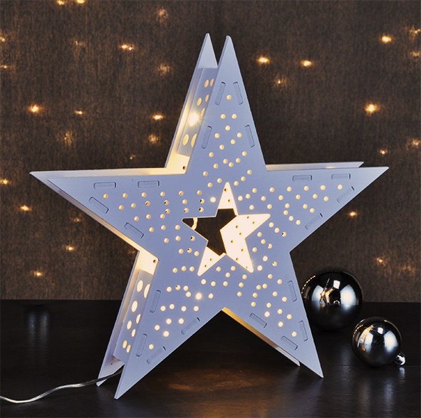 Holzstern mit LED Beleuchtung