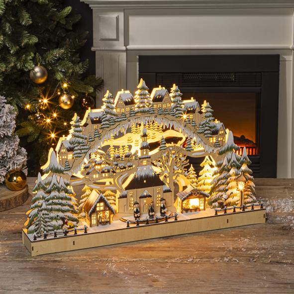 Lichterbogen Winterstädtchen mit 13 LED