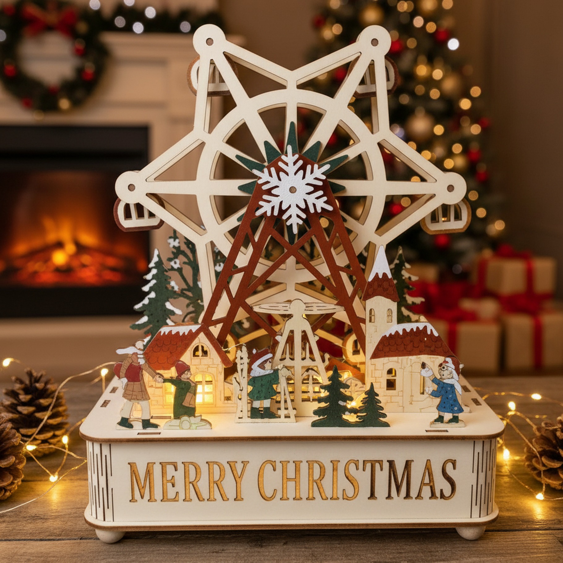 Deko Weihnachtsstadt mit Riesenrad