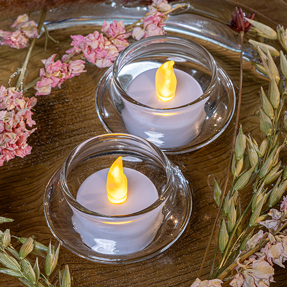 schwimmende Teelichtgläser, 2er Set