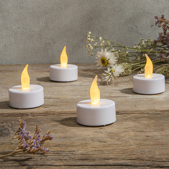 4er Set LED-Teelichte, weiß