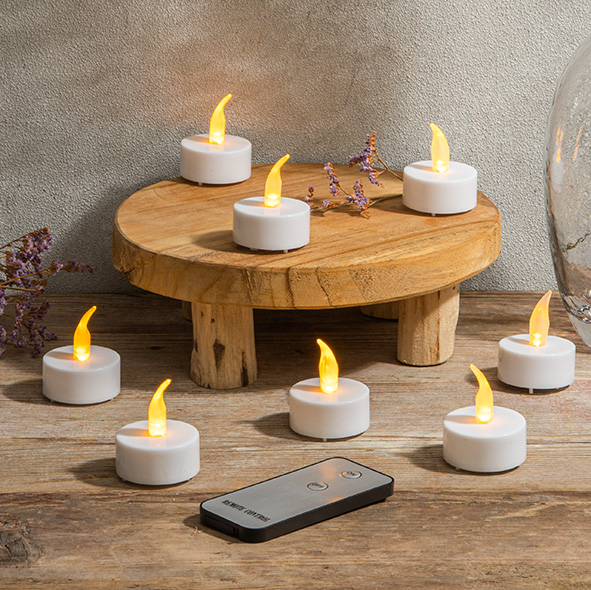 8er Set Teelichte mit Fernbedienung