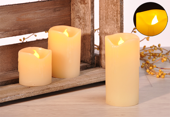 Flammenlose LED Kerzen, 3er Set