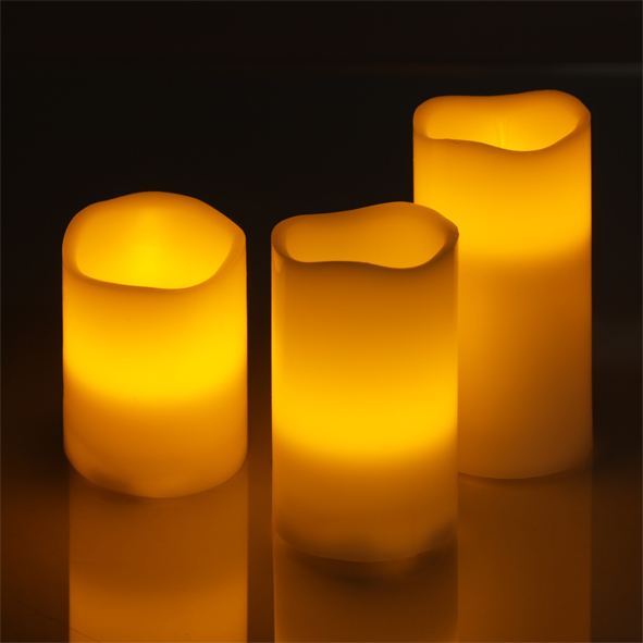 Flammenlose LED Kerzen, 3er Set
