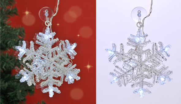 LED Schneeflocke aus Acryl, weiß