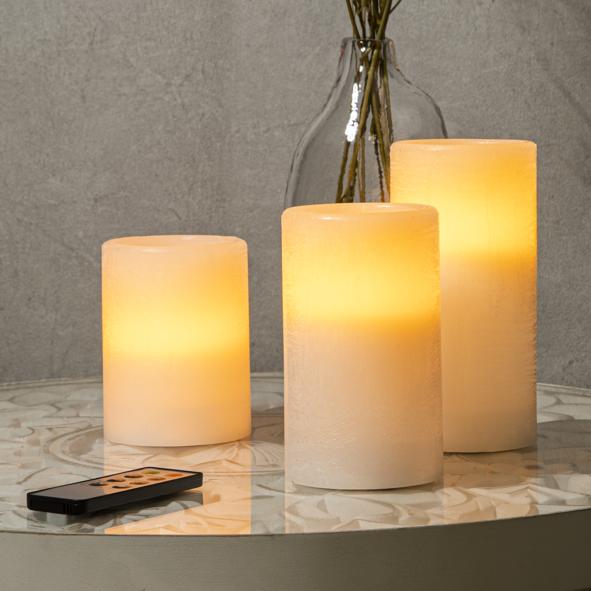 Flammenlose LED Kerzen, 3er Set