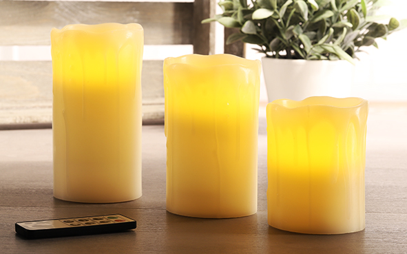 Flammenlose LED Kerzen, 3er Set