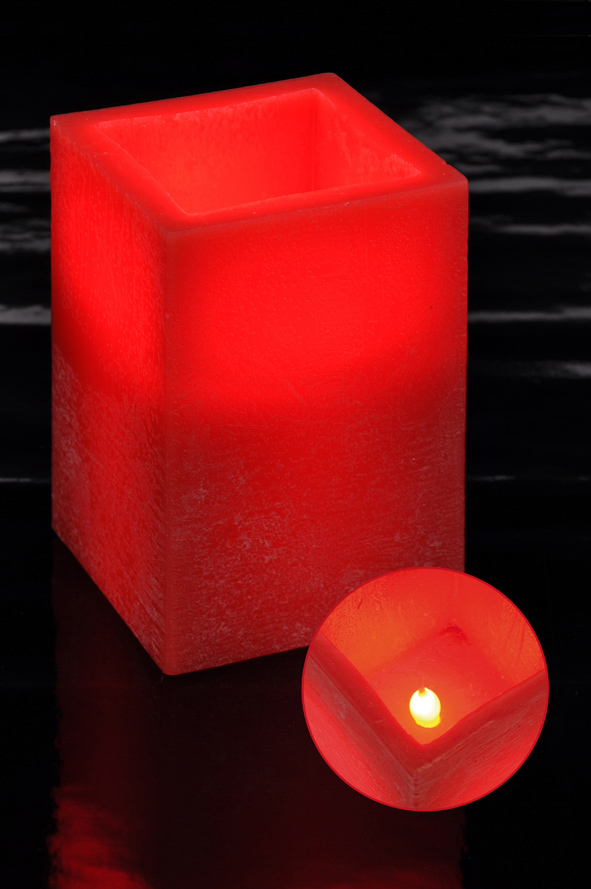 Flammenlose LED Kerze, rot