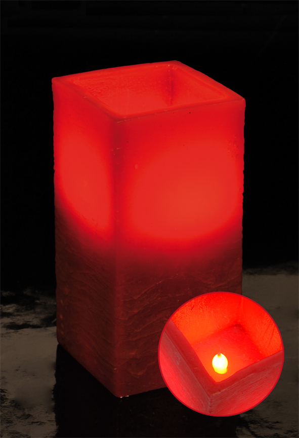 Flammenlose LED Kerze, rot