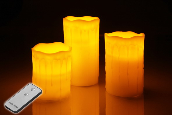 Flammenlose LED Duftkerzen, 3er Set