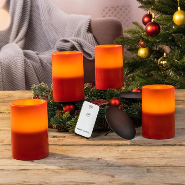 Flammenlose LED Adventskerzen, 4er Set