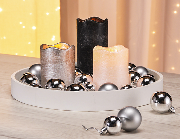 Kerzentablett mit Deko