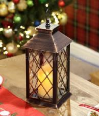 Kunststoff-Laterne mit Kerze