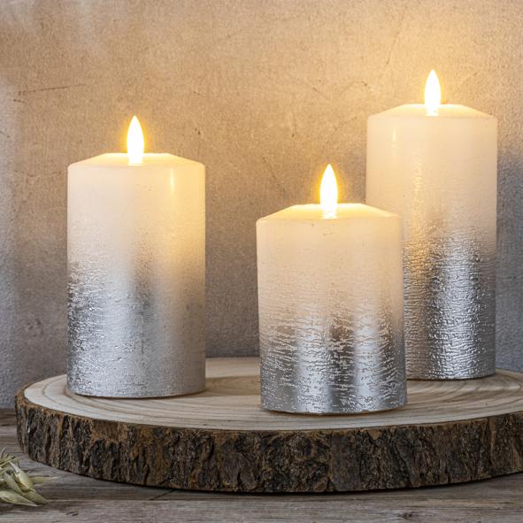 3er Set Flammenlose LED Kerzen